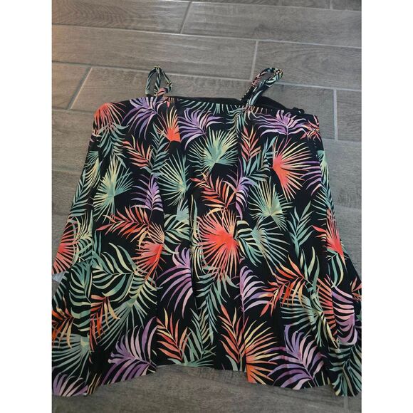 Women's Leilani Plus Palm Breeze Cape Town Tankini Top Black Green Purple Pink S - Picture 7 of 8